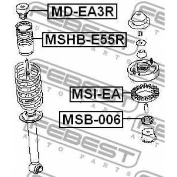 Дистанционная труба, амортизатор FEBEST MSB-006-1