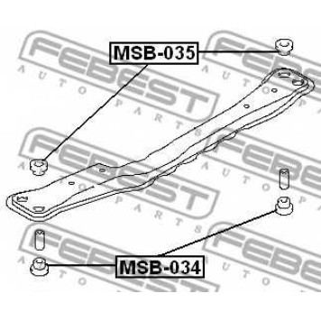 Втулка балки моста FEBEST MSB-034-1