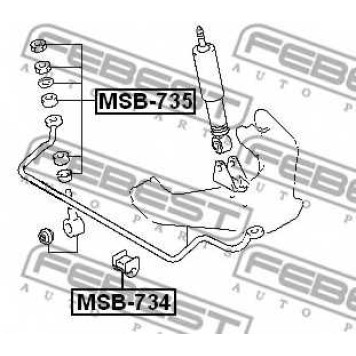 Опора стабилизатора FEBEST MSB-734-1