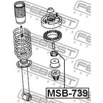 Дистанционная труба, амортизатор FEBEST MSB-739-1
