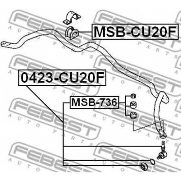 Опора стабилизатора FEBEST MSB-CU20F-1