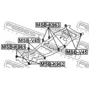 Втулка балки моста FEBEST MSB-K962-1