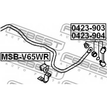Опора стабилизатора FEBEST MSB-V65WR-1