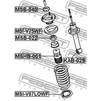 Тарелка пружины FEBEST MSI-V87LOWF-1