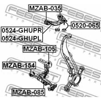 Подвеска рычага независимой подвески колеса FEBEST MZAB-035-1