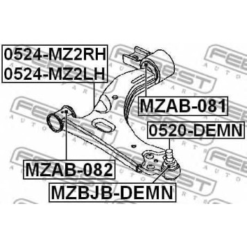 Подвеска рычага независимой подвески колеса FEBEST MZAB-081-1