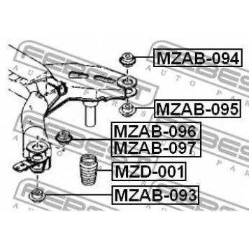 Втулка балки моста FEBEST MZAB-097-1