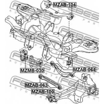 Опора, дифференциал FEBEST MZAB-104-1