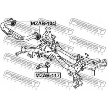 Опора, дифференциал FEBEST MZAB-117-1