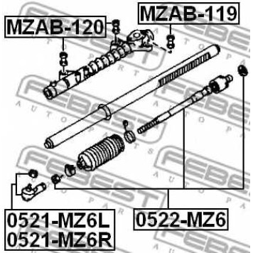 Подвеска рулевого управления FEBEST MZAB-120-1