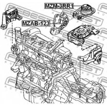 Подвеска двигателя FEBEST MZAB-123-1