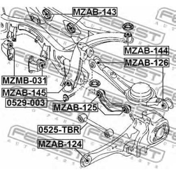 Подвеска рычага независимой подвески колеса FEBEST MZAB-125-1