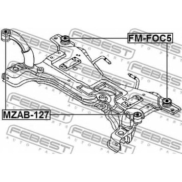Втулка балки моста FEBEST MZAB-127-1