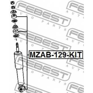 Втулка, амортизатор FEBEST MZAB-129-KIT-1
