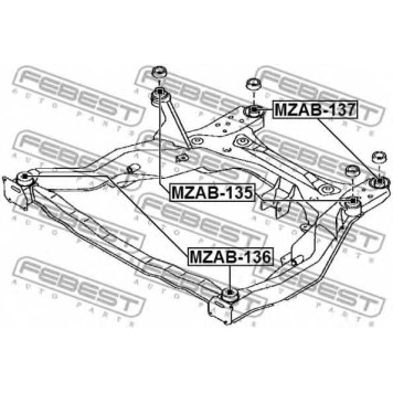 Втулка балки моста FEBEST MZAB-136-1