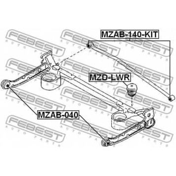Подвеска рычага независимой подвески колеса FEBEST MZAB-140-KIT-1