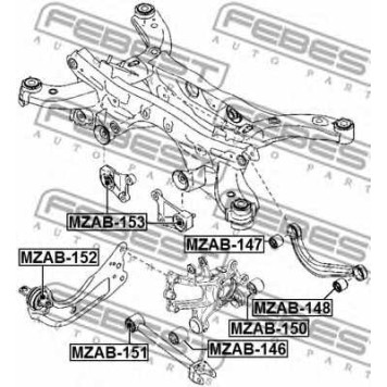 Втулка рычага колесной подвески FEBEST MZAB-146-1