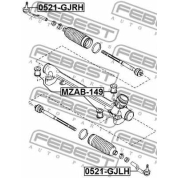 Подвеска рулевого управления FEBEST MZAB-149-1
