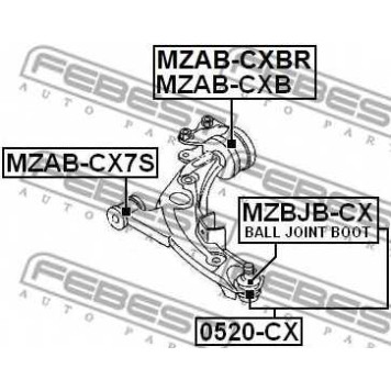 Подвеска рычага независимой подвески колеса FEBEST MZAB-CX7S-1
