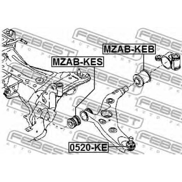 Подвеска рычага независимой подвески колеса FEBEST MZAB-KES-1