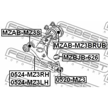 Подвеска рычага независимой подвески колеса FEBEST MZAB-MZ3BRUB-1