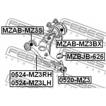Подвеска рычага независимой подвески колеса FEBEST MZAB-MZ3BX-1