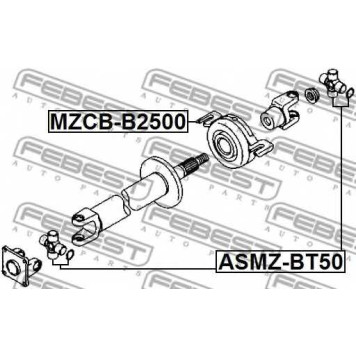 Подшипник, промежуточный подшипник карданного вала FEBEST MZCB-B2500-1