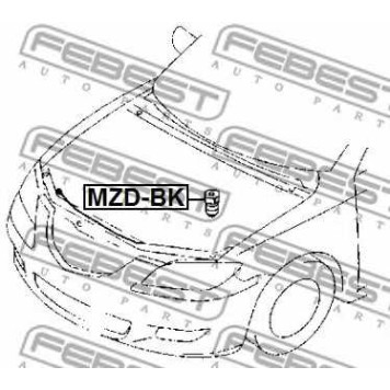 Буфер, капот FEBEST MZD-BK-1