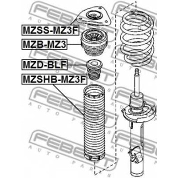 Амортизатор передний <b>FEBEST MZD-BLF</b>-1