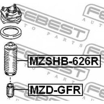 Амортизатор задний <b>FEBEST MZD-GFR</b>-1