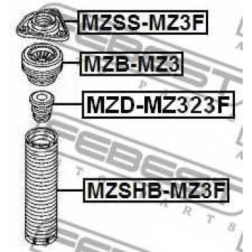 Амортизатор передний <b>FEBEST MZD-MZ323F</b>-1