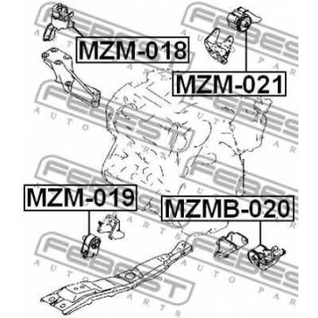 Подвеска двигателя FEBEST MZM-021-1