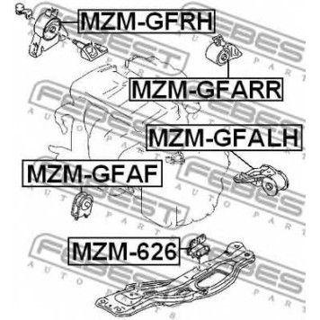 Подвеска двигателя FEBEST MZM-626-1