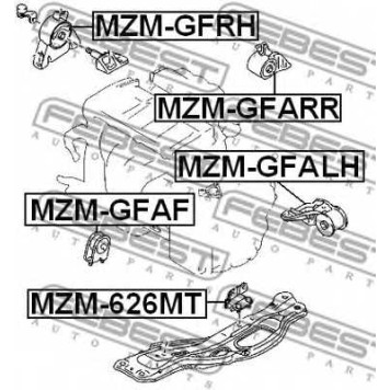 Подвеска двигателя FEBEST MZM-626MT-1