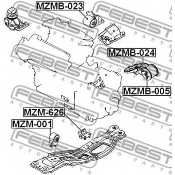 Подвеска двигателя FEBEST MZMB-023-1