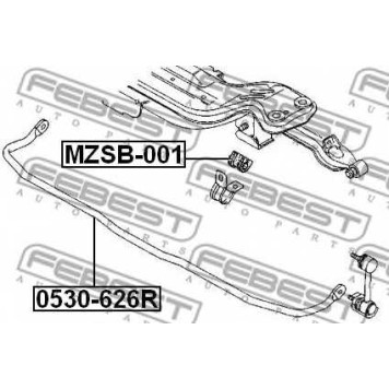 Опора стабилизатора FEBEST MZSB-001-1