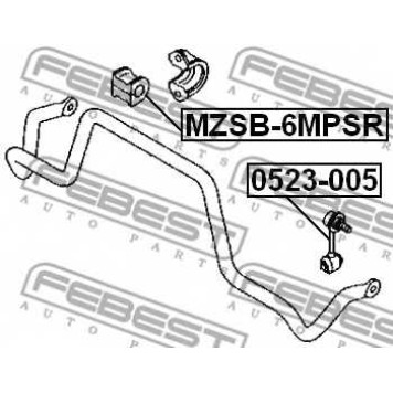 Опора стабилизатора FEBEST MZSB-6MPSR-1