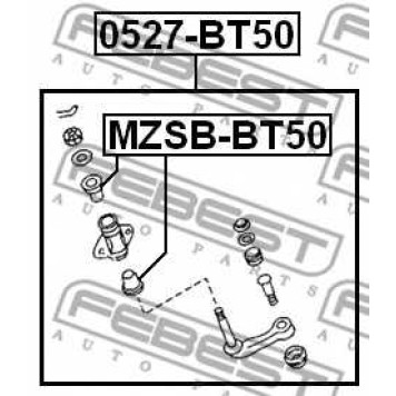 Втулка, рычаг поворотного кулака FEBEST MZSB-BT50-1