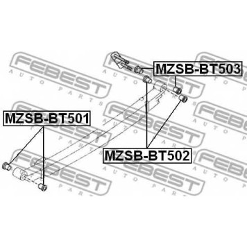Втулка листовой рессоры FEBEST MZSB-BT501-1