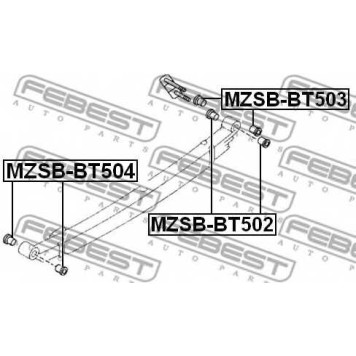 Втулка листовой рессоры FEBEST MZSB-BT503-1