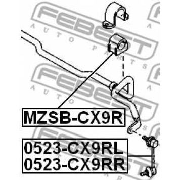 Опора стабилизатора FEBEST MZSB-CX9R-1