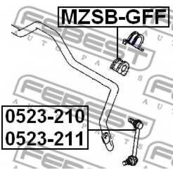 Опора стабилизатора FEBEST MZSB-GFF-1