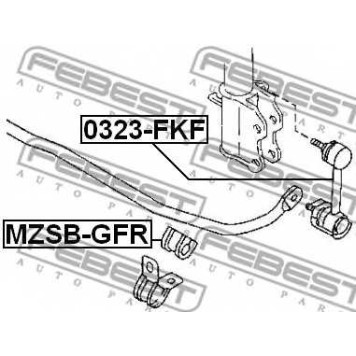 Опора стабилизатора FEBEST MZSB-GFR-1