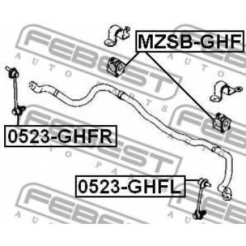 Опора стабилизатора FEBEST MZSB-GHF-1