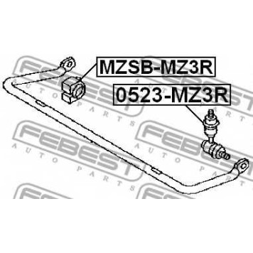Опора стабилизатора FEBEST MZSB-MZ3R-1