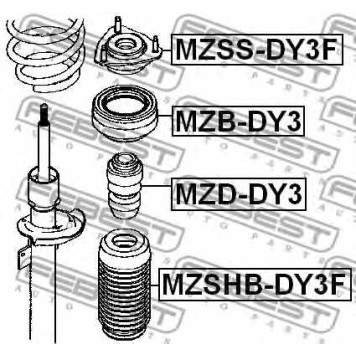 Подвеска амортизатора FEBEST MZSS-DY3F-1