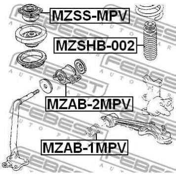 Подвеска амортизатора FEBEST MZSS-MPV-1