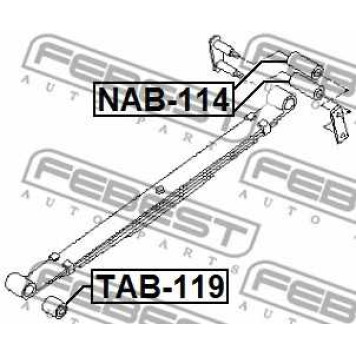 Втулка листовой рессоры FEBEST NAB-114-1