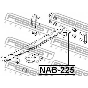 Втулка листовой рессоры FEBEST NAB-225-1