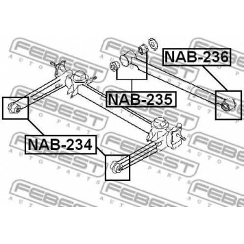 Подвеска рычага независимой подвески колеса FEBEST NAB-235-1